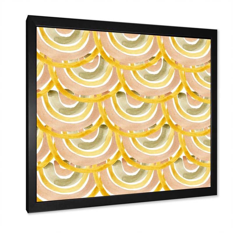 Ornement en pierre pastel d'été - sur, Toile avec cadre noir, H 16 po x l 16 po x P 1 po