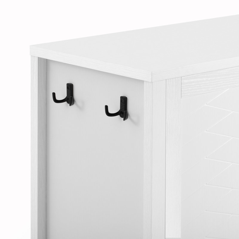 Buffet de rangement 4 portes avec tablette ouverte et tablettes réglables, Blanc