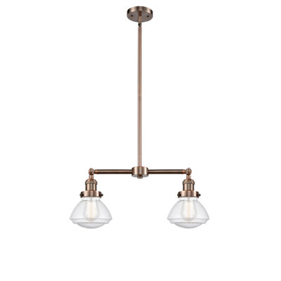 Luminaire suspendu linéaire à 2 lumières pour îlot de cuisine Bungay