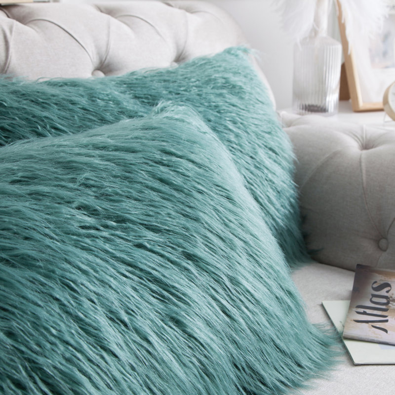 Housse de coussin Mongolian, Bleu huilé