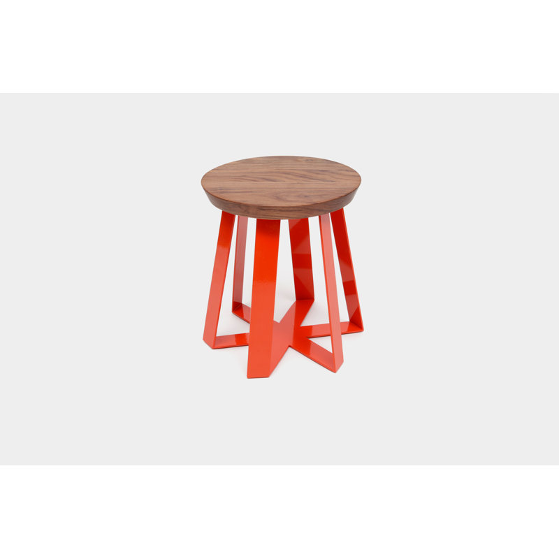 ARS Accent Stool, Orange, Walnut