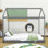 Grand lit plateforme en bois avec tête de lit Minoa
