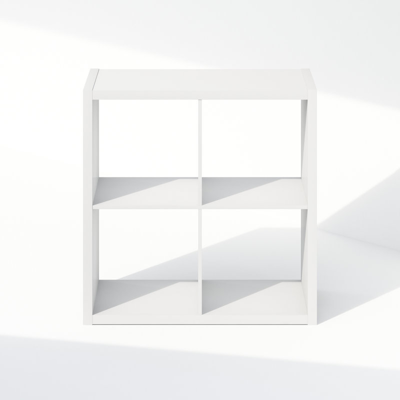 Furinno Cubic Open Back Multipurpose Clothing & Closet Storage Organizer Shelf, 4-Cube, White