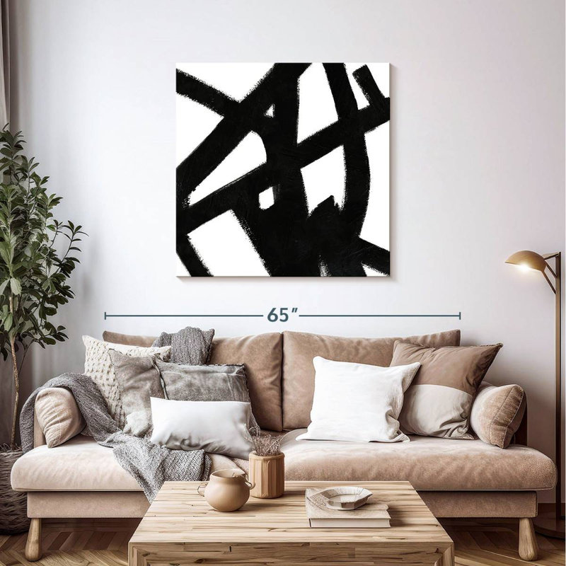 Encre noire stries II, H 39 po x l 39 po