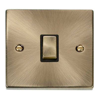 Antique Brass 1 Gang 20A Ingot DP Switch
