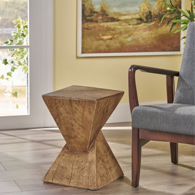 Table d'appoint Minimalist Modern, contour épuré, finition neutre, adaptable aux petits espaces, art fonctionnel latéral de 14,88 lb, fini à la main, couleur naturelle, largeur 12,67 po