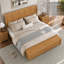 Lit plateforme de style traîneau avec banc de rangement au pied du lit, King, Naturel-720733865-720733868