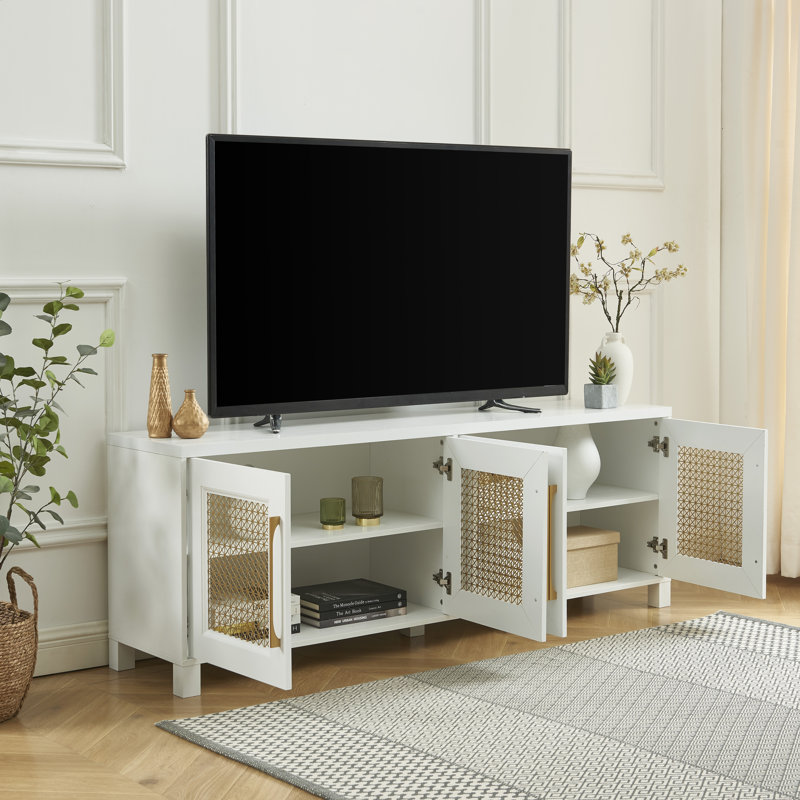 Crédence de rangement l 69,5 po Beene, Blanc