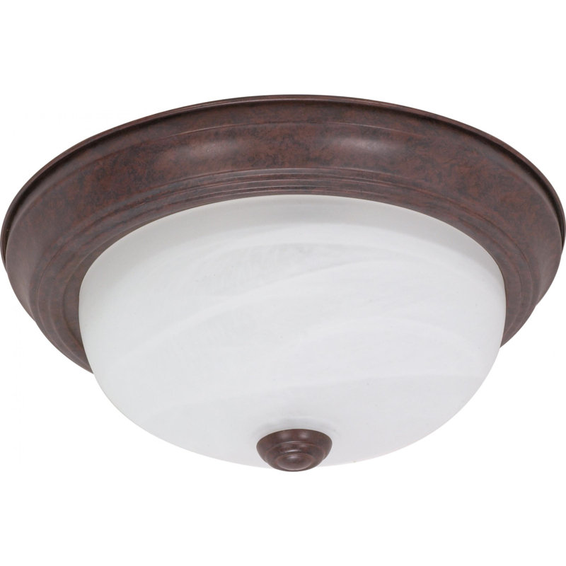 Simsbury Glass Flush Mount, 5.375" H x 13.125" W x 13.125" D / Yes
