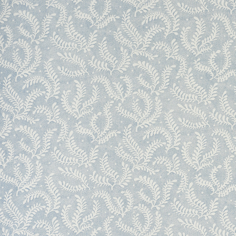 Etched Fern Fabric, Blue