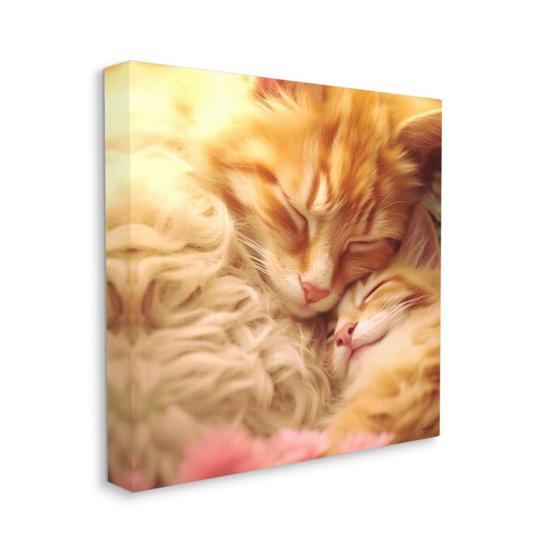 " Sleeping Orange Cats " by Roozbeh, 17" H x 17" W x 1.5" D