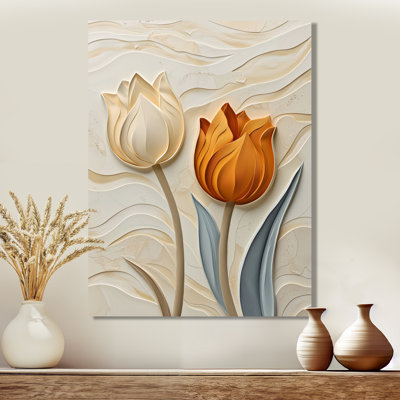 Orange Dancing Serenade Of Tulip I - Tulip Print Wall Art