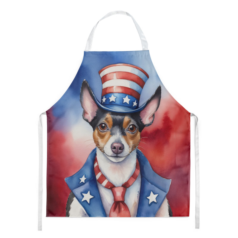 Patriotic American Apron, Rat Terrier