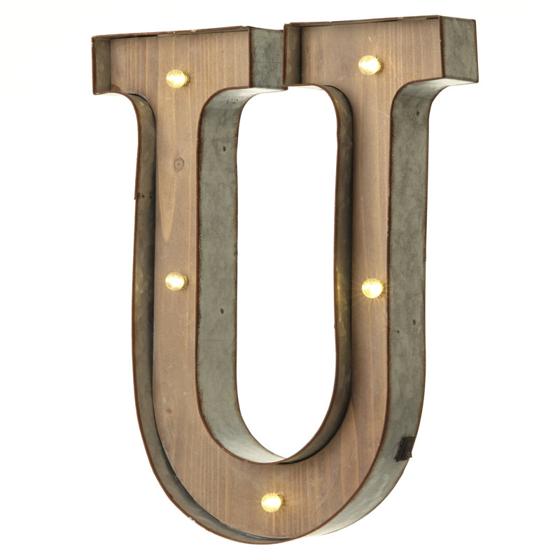 Della Text & Numbers Letter Block, U
