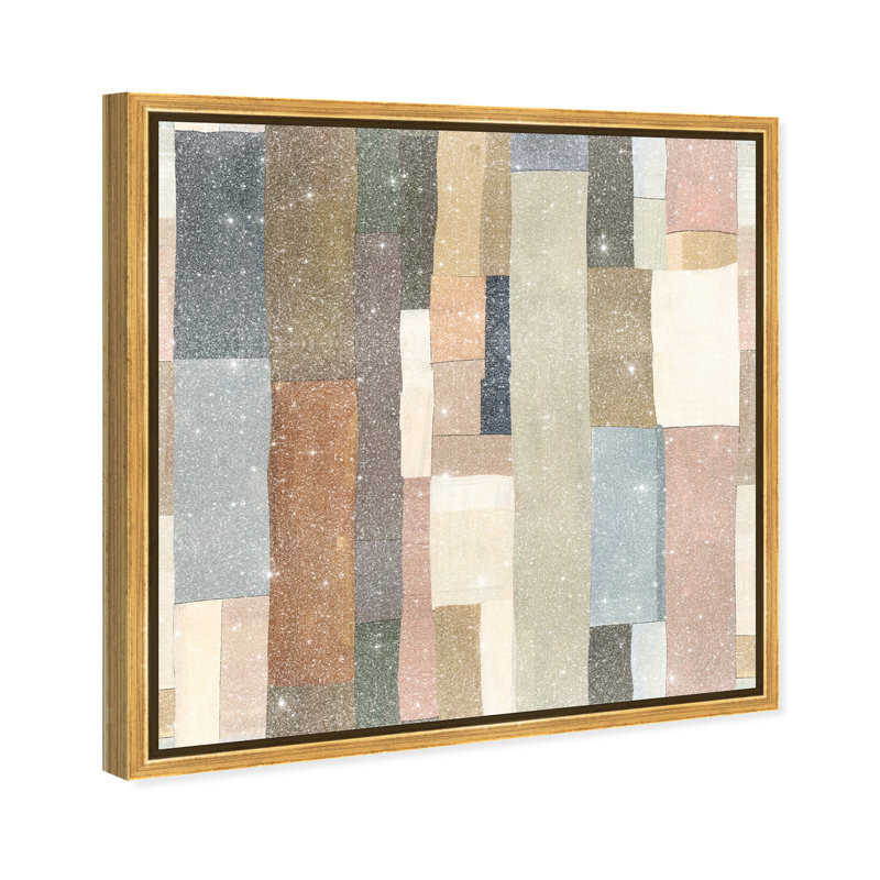 Woven Earthscape Canvas Abstract Print by Oliver Gal, Black Frame, 12 x 12, 13"H x 13"W, Gold Frame