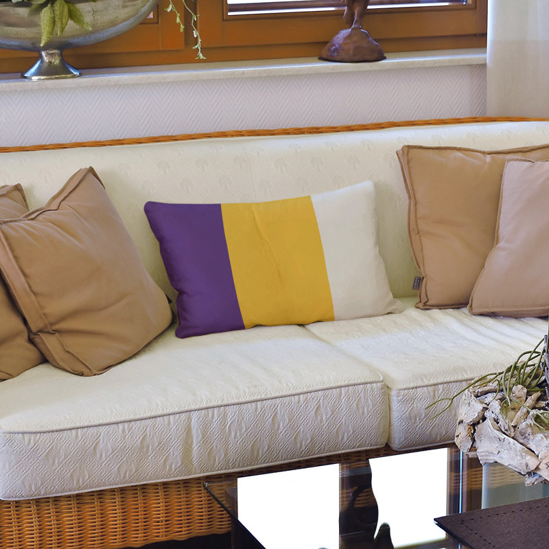 Housse de coussin lombaire Atlanta, Minnesota, Violet / jaune