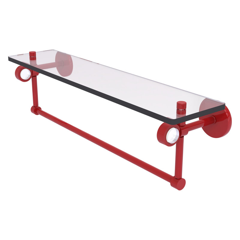 Tablette flottante avec barre à serviettes Clearview, H 6,2 po x l 22 po x P 5,65 po, Rouge pompier
