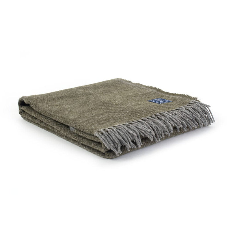 Ashby Wool Throw Blanket, Green