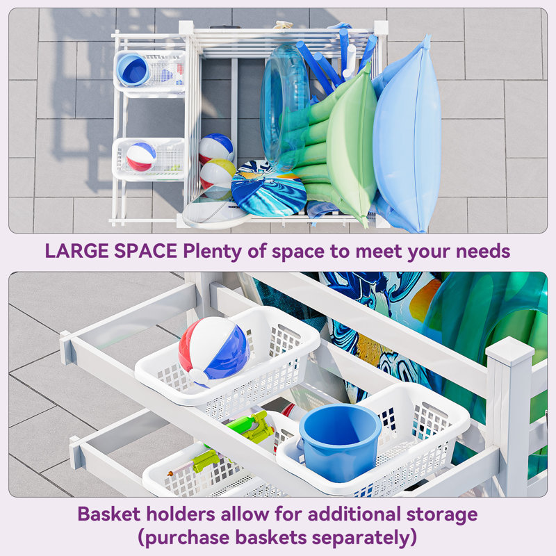 Balconera Outdoor Products Poolside Storage Organizer, White