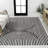 Sofia MidCentury Modern Arch Stripe Two-Tone High-Low Black/White Rug-1992632256