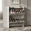 Armoire de rangement pour chaussures avec 2 tiroirs rabattables - peut contenir 16 paires pour le vestibule avec portes et tablettes réglables, range-chaussures