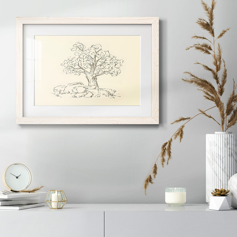 Wooded Path II, reproduction d'art encadrée, Cadre blanc, H 18 po x l 26 po x P 1,5 po