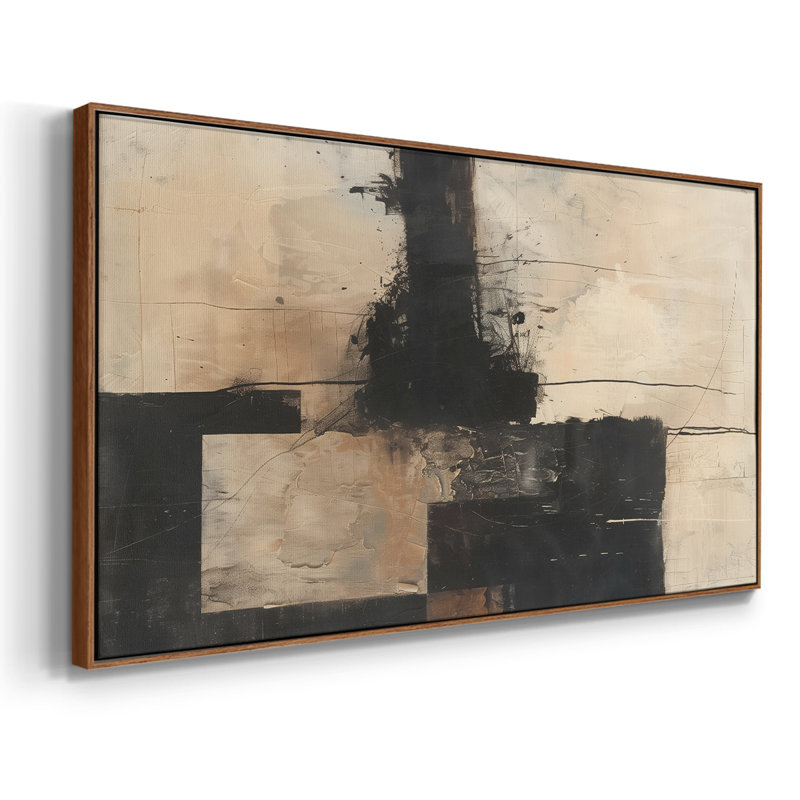 «Abstract Series» -CCCLLXI- Toile tendue avec châssis tendue - Prêt à accrocher, H 21 po x l 41 po, Noyer