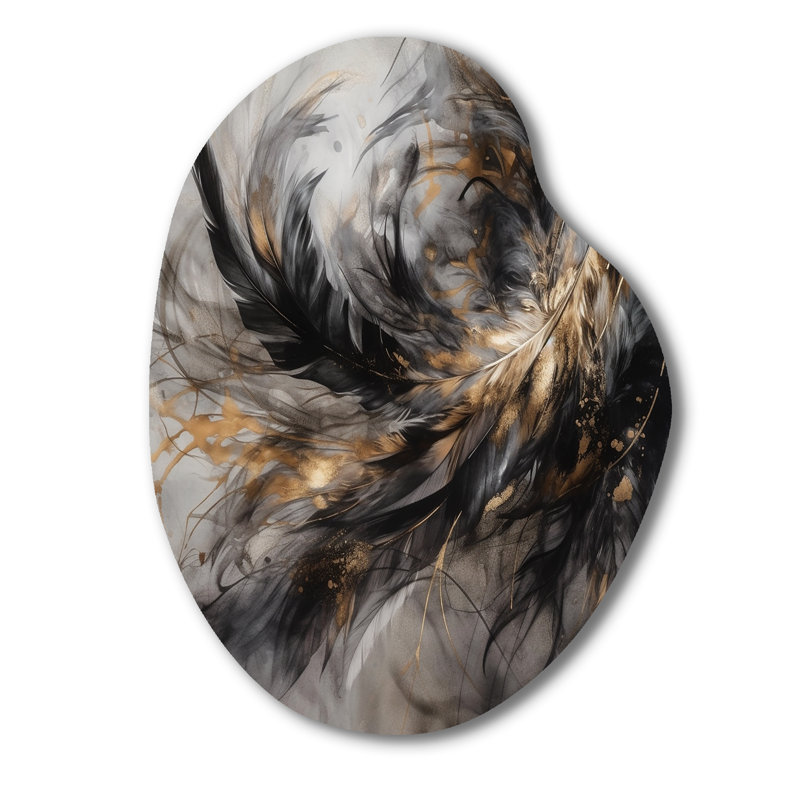 Étienne - décoration murale boho plume poire irrégulière en métal, H 38 po x l 28 po x P 1 po