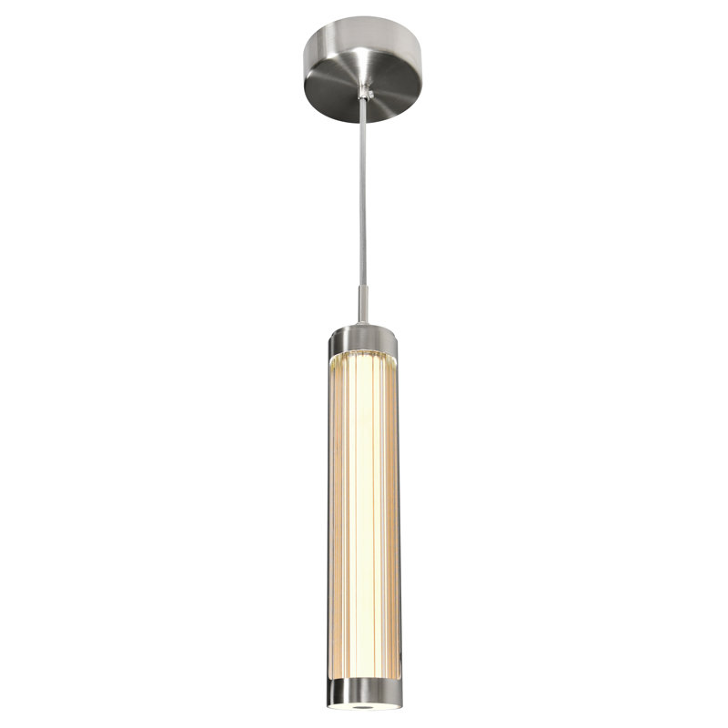 3-Inch Integrated LED Pendant Light, Satin Nickel Finish – Modern Slim Hanging Fixture for Kitchen, Bar, or Hallway