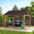 Sunjoy 11 ft. x 13 ft. Outdoor Patio Hardtop Gazebo, Wooden Frame Metal Gazebo with Black Steel Gable Roof, Suitable for Patios, Lawn and Backyard-46321568