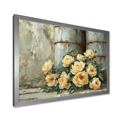Farm Peonies By The Grain Silo II - Peonies Wall Art
