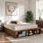 Aura Queen Platform Bed, Built-In Shelves, Modern Rustic, Brown 13.76'' H X 64.81'' W X 89.62'' L-1815184795