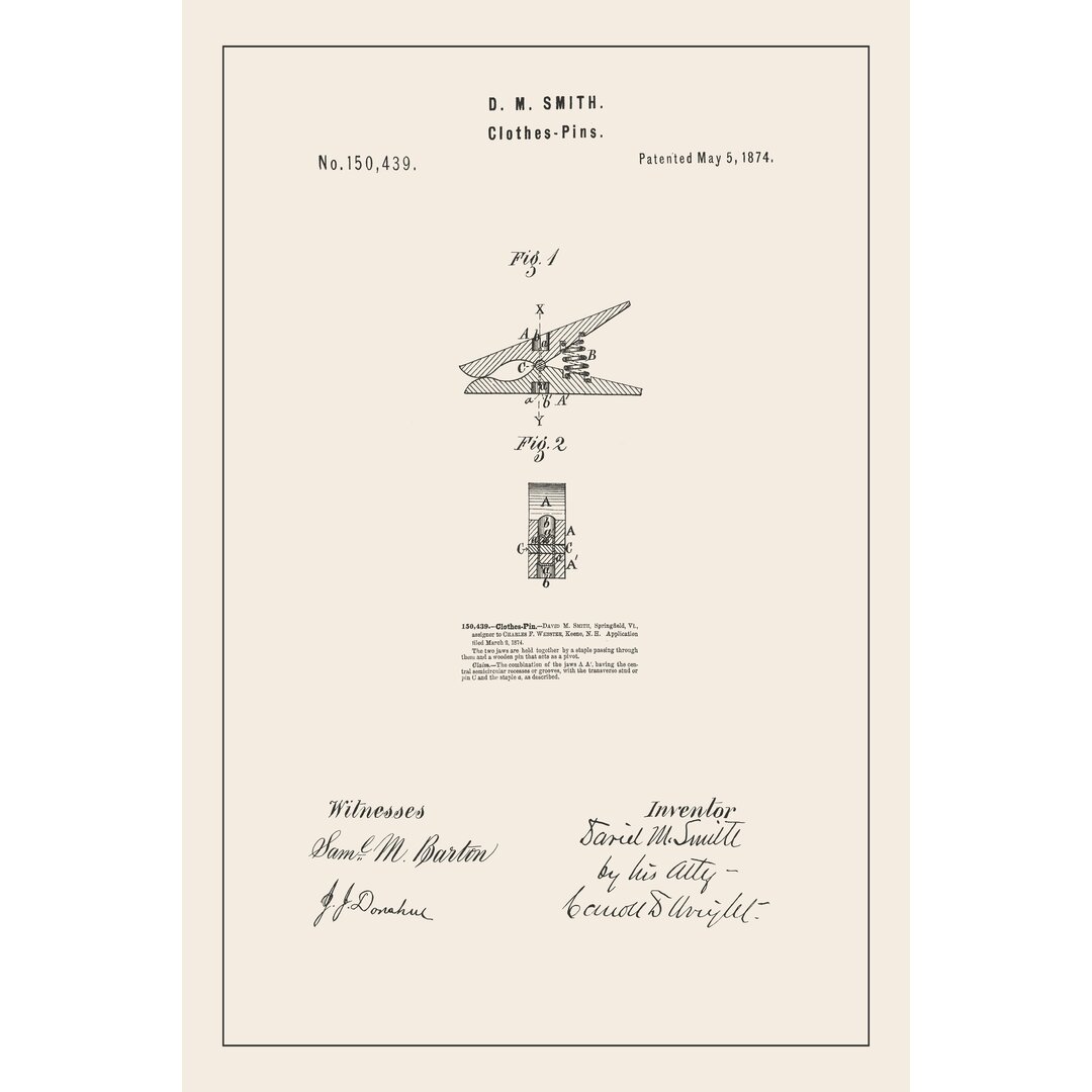 Leinwandbild Laundry Patent II von Victoria Barnes