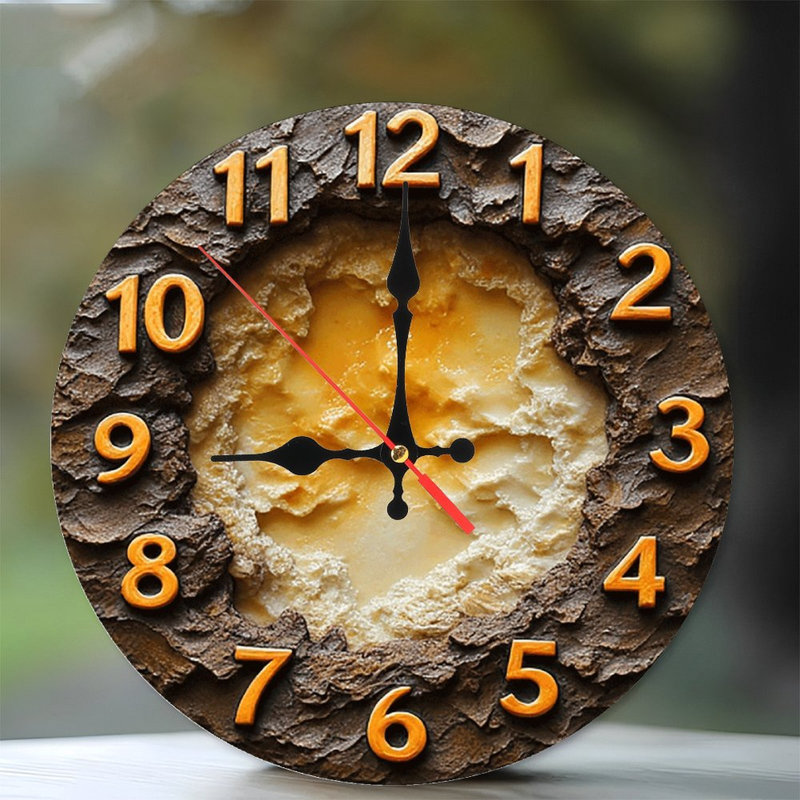 Horloge murale texture bois