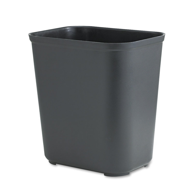Fiberglass Open Kitchen Trash Can - 7 Gallons, Black