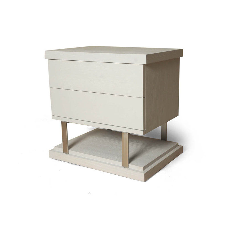 Wallace 71cm W Solid Wood Bedside Table