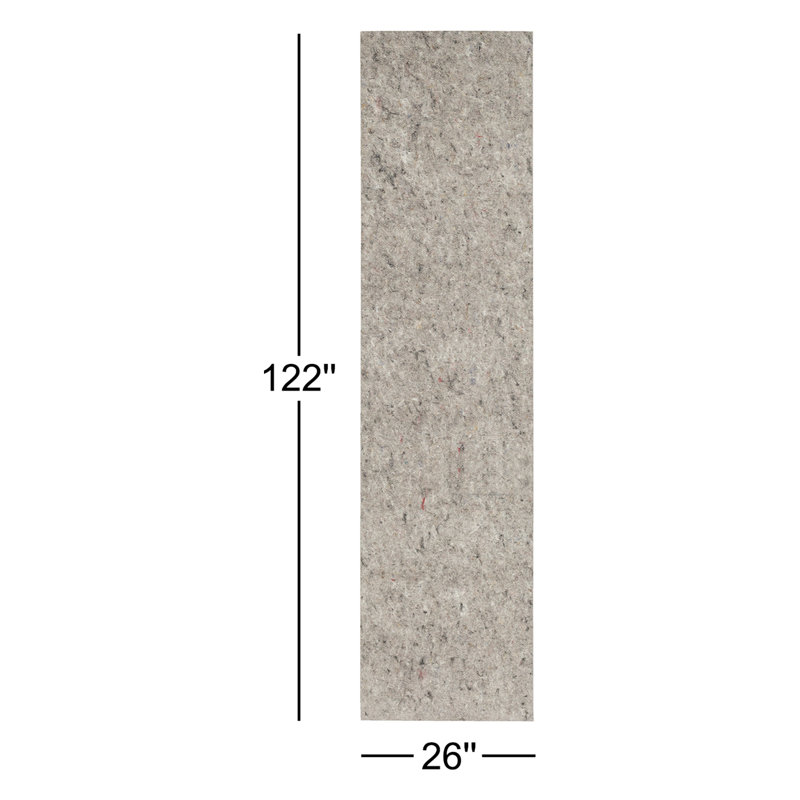 Sous-tapis moelleux Basics by Wayfair ™ 1/3 po, Tapis de couloir 2 pi 2 po x 10 pi 2 po