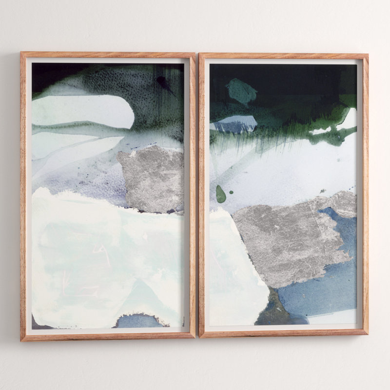 Quartz Diptych Ocean Framed Painting