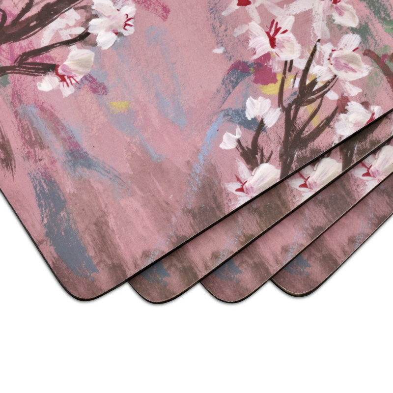 Spring Bloom Pink Cork-Backed Placemats Set of 4