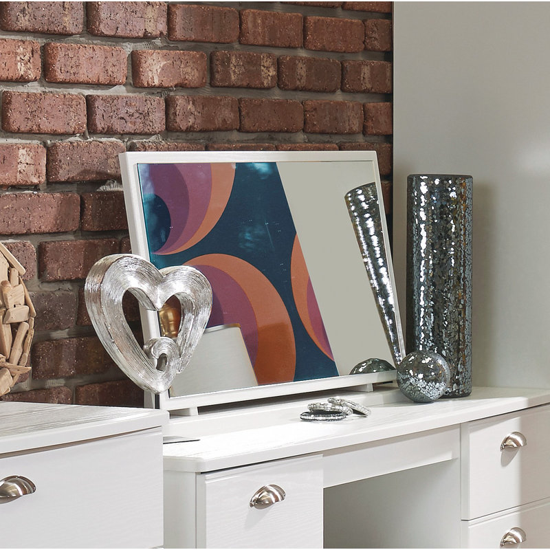 Fully Assembled Murier Dresser Mirror, White Ash
