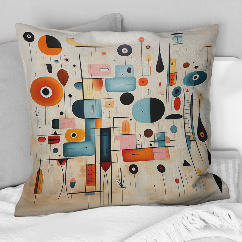 Coussin rose Mid-Century Whimsical Wonders III - Abstract Midcentury