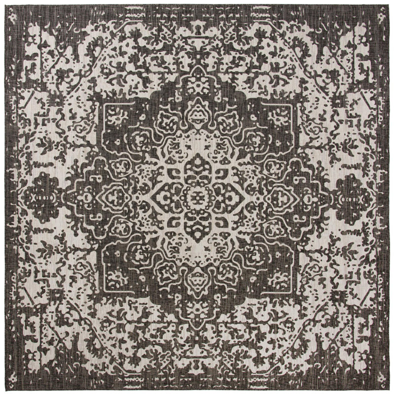 Outdoor Destiny Area Rug Ashen Color, Square 13'