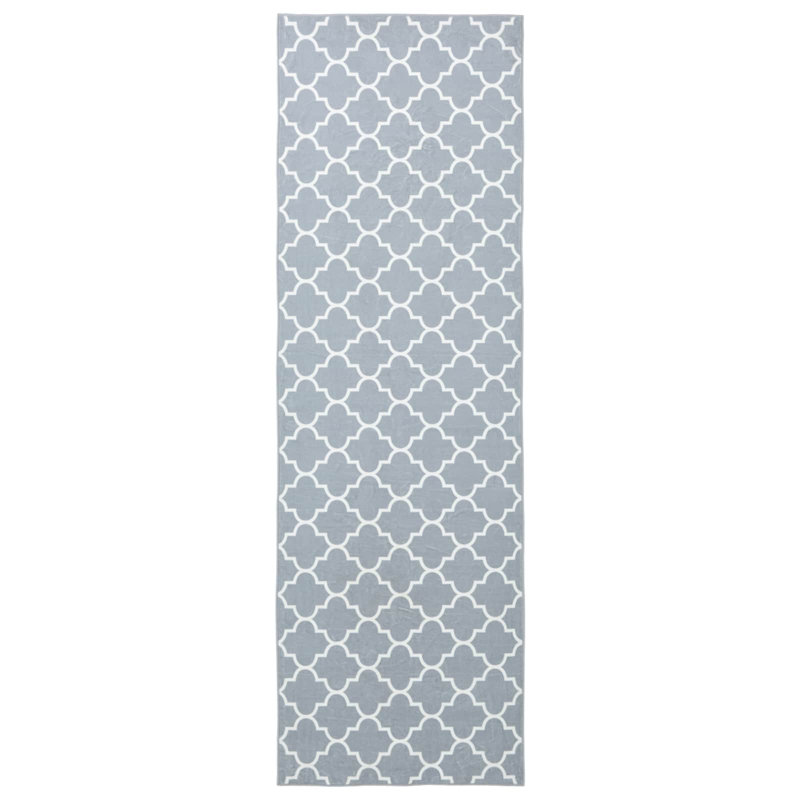 Geometric Area Rug, Grey, Runner 50 x 100 cm