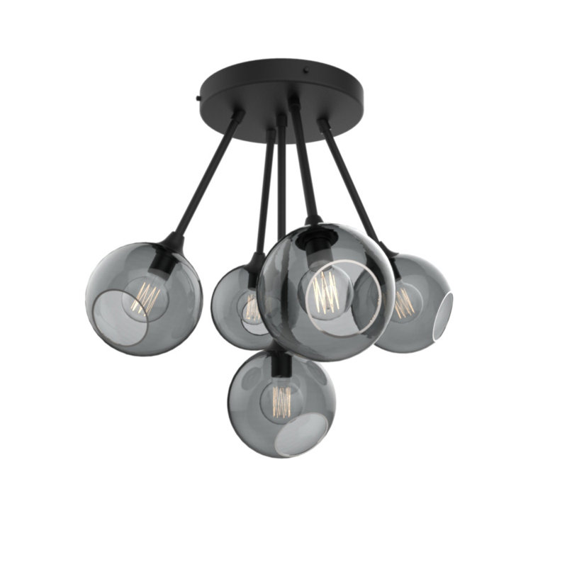 Ballroom Molecule 5 - Light Chandelier, Smoke, Black