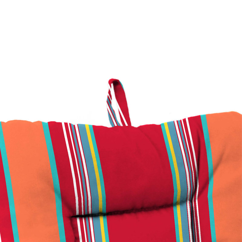 21" x 38" Outdoor Chair Cushion with Ties and Loop, Mulberry Red