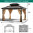 Hardtop Gazebo 10' x 12' Double Roof Aluminum Pavilion with Mosquito Netting and Curtains - All-Weather Patio Canopy for Backyard and Lawn
