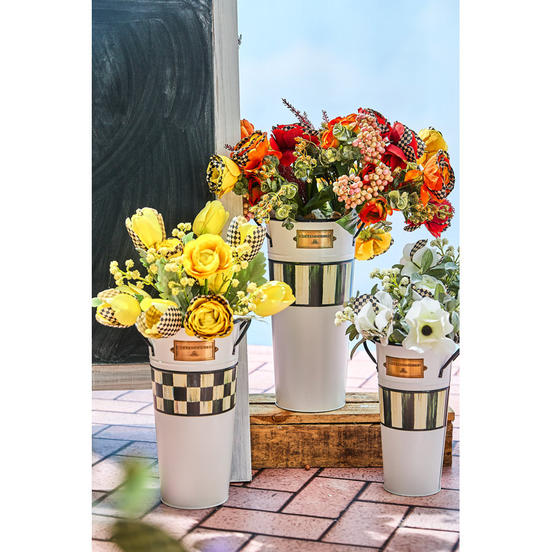 Spectator Galvanized Flower Buckets, Set Of 3