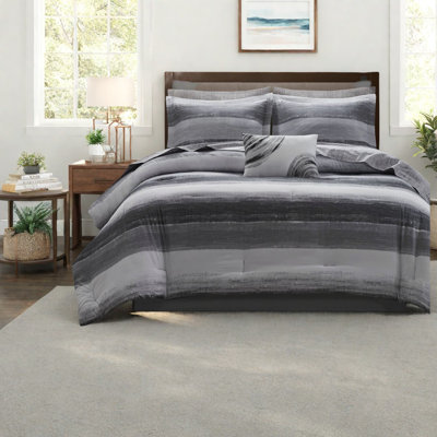 Ensemble de literie pour grand lit de luxe 9 pièces, draps en coton, motif aquarelle noir