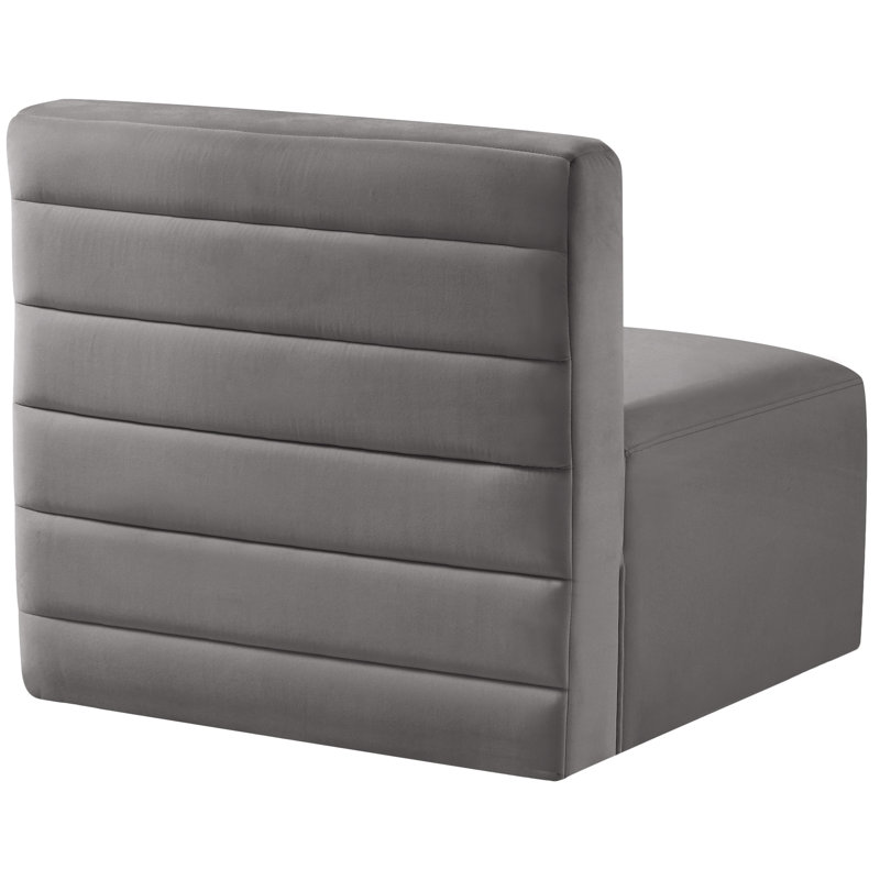 Fauteuil modulaire en velours Enso, Velours gris