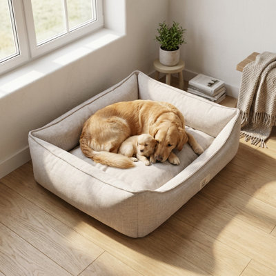 Pawsy Cream Comfort Pillow Dog Bed